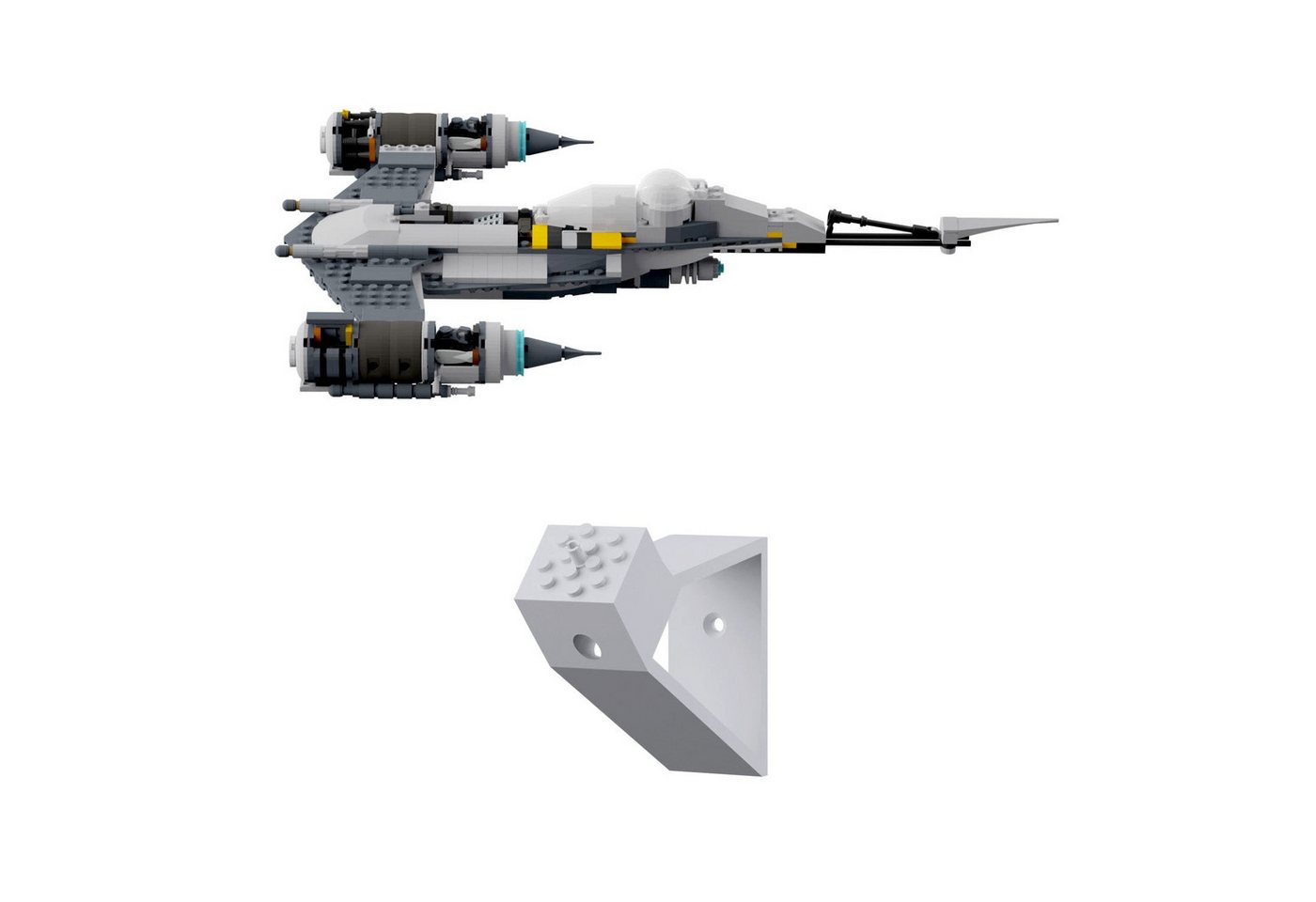 fossi3D Wandhalter Wandhalterung kompatibel für LEGO Star Wars 75325 Starfighter Display von fossi3D