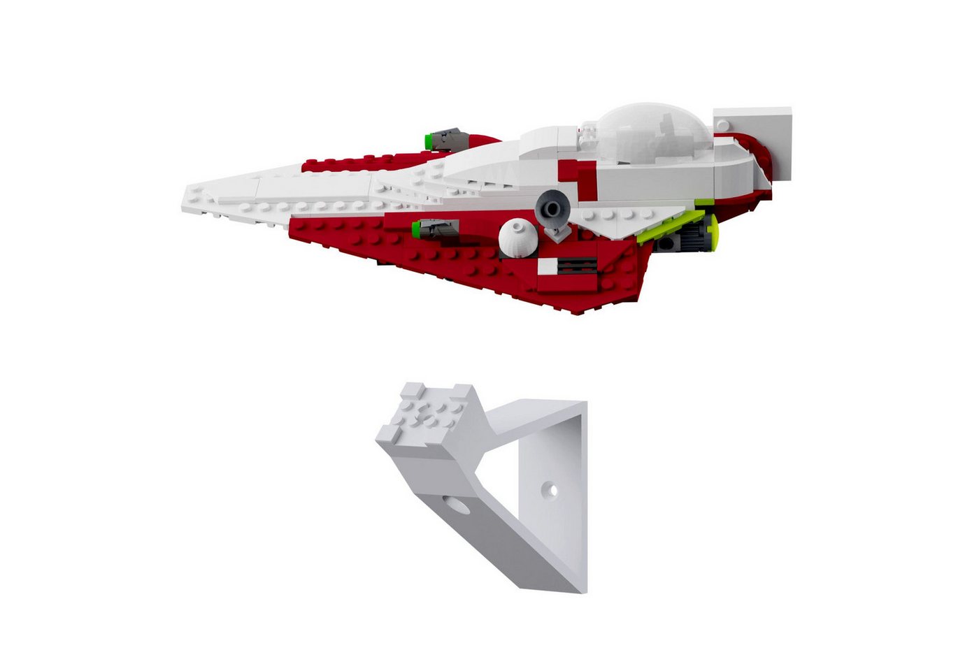 fossi3D Wandhalter Wandhalterung kompatibel für LEGO Star Wars 75333 Obi-Wan Starfighter von fossi3D