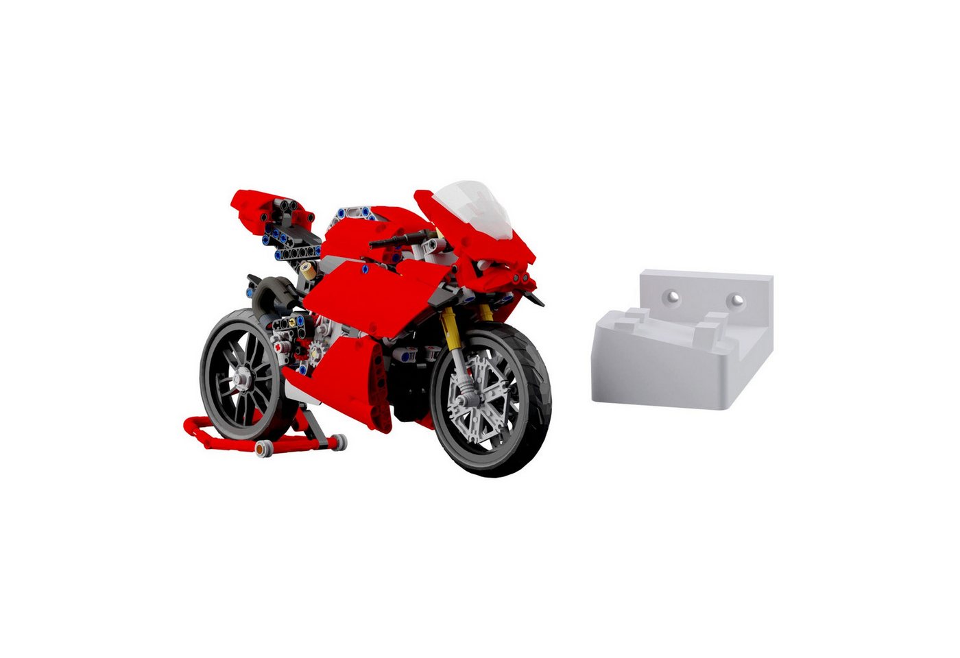 fossi3D Wandhalter Wandhalterung kompatibel für LEGO Technik 42107 Ducati Panigale V4 R von fossi3D