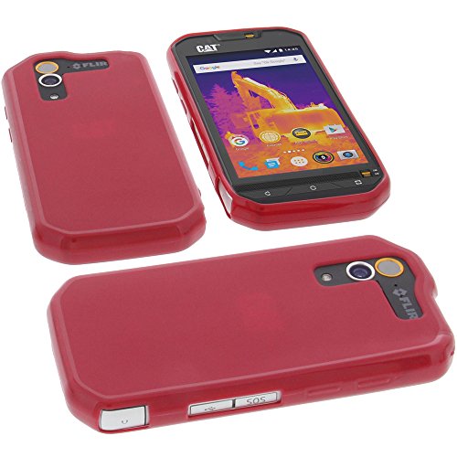foto-kontor Hülle kompatibel mit CAT S60 Tasche Gummi TPU Schutz Handytasche rot von foto-kontor
