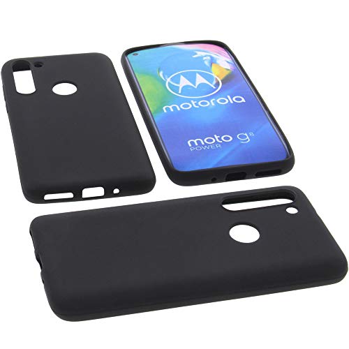 foto-kontor Hülle kompatibel mit Motorola Moto G8 Power Tasche Gummi TPU Schutz Handytasche schwarz von foto-kontor