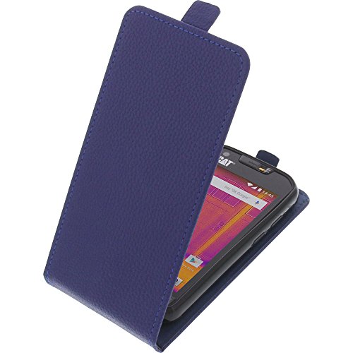 foto-kontor Tasche kompatibel mit CAT S60 Smartphone Flipstyle Schutz Hülle blau von foto-kontor