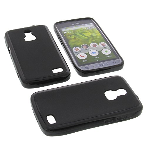 foto-kontor Tasche kompatibel mit Doro 8031 Gummi TPU Schutz Hülle Handytasche schwarz von foto-kontor
