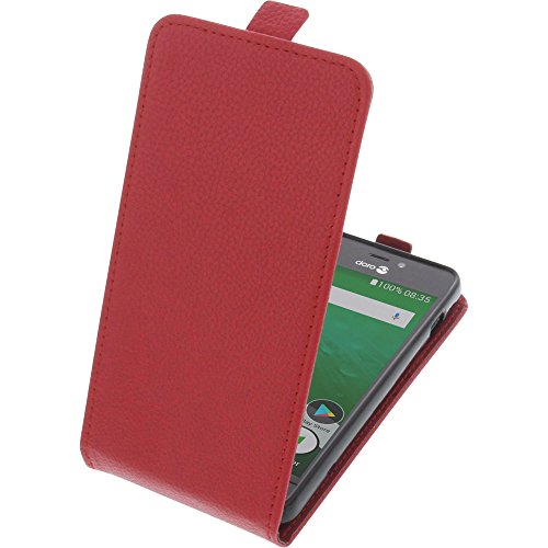 foto-kontor Tasche kompatibel mit Doro 8035 Smartphone Flipstyle Schutz Hülle rot von foto-kontor