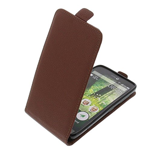 foto-kontor Tasche kompatibel mit Doro Liberto 825 Smartphone Flipstyle Schutz Hülle braun von foto-kontor