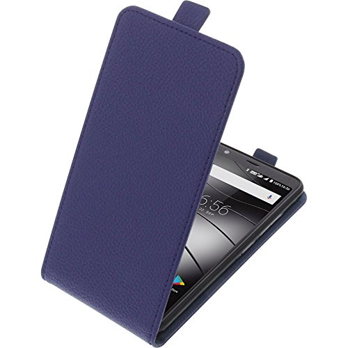foto-kontor Tasche kompatibel mit Gigaset GS370 / GS370 Plus Smartphone Flipstyle Schutz Hülle blau von foto-kontor