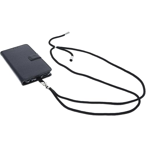 foto-kontor Umhängetasche kompatibel mit Gigaset GS5 Tasche Book Style Schutz Tasche Handykette Band Hülle Umhängetasche Handyband schwarz von foto-kontor
