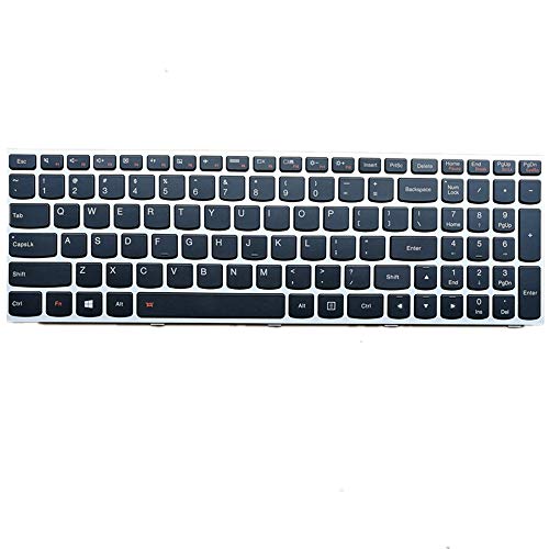 fqparts-cd Replacement Laptop Tastatur für for Lenovo M50 M50-70 M50-80 Schwarz Mit Silber nem Rahmen Amerikanische Version Mit Hintergrundbeleuchtung von fqparts