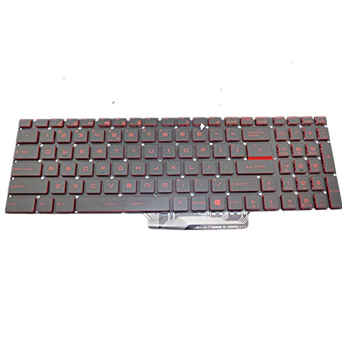 fqparts-cd Replacement Laptop Tastatur für for MSI GS70 2OD011 2PC443 633 GS72 GS73 GS73VR 6RF013 Schwarz Mit roter Tastenkappe Amerikanische Version Rahmenlos Mit Hintergrundbeleuchtung von fqparts