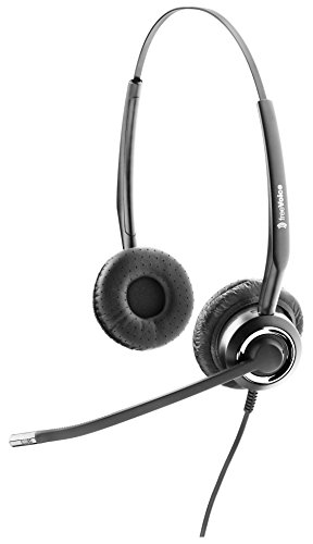 freeVoice SoundPro 310 Duo - Kabelgebundenes Stereo Office Headset mit Mikrofon für Büro oder Homeoffice [Ultra Noise Cancelling] Kopfhörer zum Telefonieren mit Neodymium Lautsprechern von freeVoice