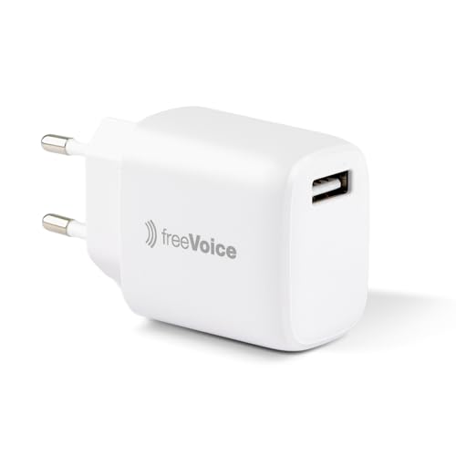 freeVoice USB Ladegerät (USB-A) 240V / 5V2.1A / 10W USB Netzteil Stecker mit USB Anschluss für Steckdose/Universale Kompatibilität von freeVoice