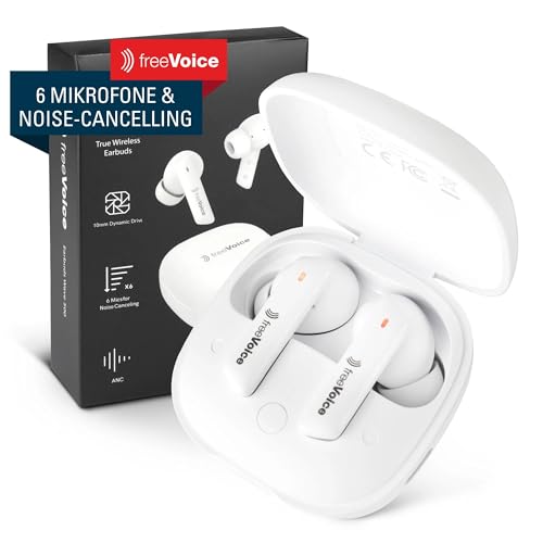 freeVoice Wave 500 In Ear Kopfhörer I Bluetooth Kopfhörer mit 6 Mikrofonen I Aktives Noise Cancelling ANC & ENC I 6 h Wiedergabe I Wireless Earbuds für Sport & Business I IPX5 wasserdicht freeVoice Wave 500 In Ear Kopfhörer I Bluetooth Kopfhörer mit 6 Mikrofonen I Aktives Noise Cancelling ANC & ENC I 6 h Wiedergabe I Wireless Earbuds für Sport & Business I IPX5 wasserdicht von freeVoice