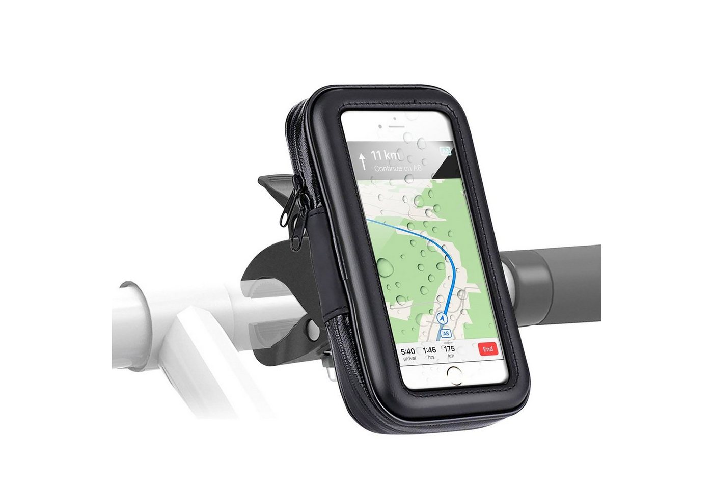 freenet TV Universal Fahrrad-Halterung Lenker-Halter Handy-Halterung, (360° Universell Smartphone 4 bis 6,5" auch für eBike)" von freenet TV