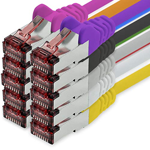 Netzwerkkabel Cat.6 10m 10 Farben Ethernetkabel Lankabel Cat6 Lan Netzwerk Kabel Sftp Pimf Patchkabel 1000 Mbit s von freiwerk
