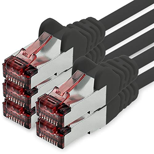 Netzwerkkabel Cat.6 1m schwarz - 5 x Ethernetkabel Lankabel Cat6 Lan Netzwerk Kabel Sftp Pimf Patchkabel 1000 Mbit s von freiwerk