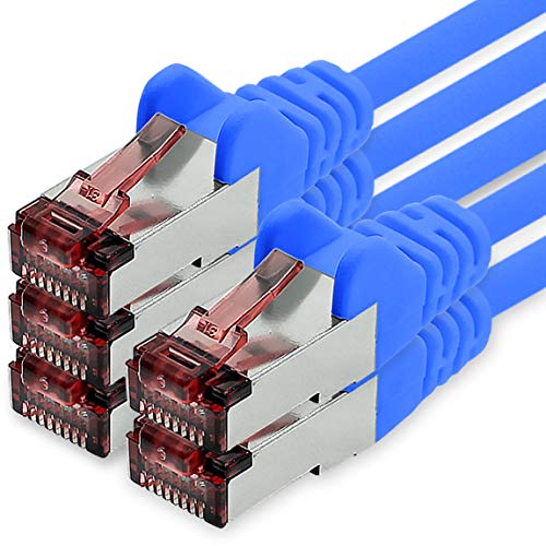 Netzwerkkabel Cat.6 2m blau - 5 x Ethernetkabel Lankabel Cat6 Lan Netzwerk Kabel Sftp Pimf Patchkabel 1000 Mbit s von freiwerk