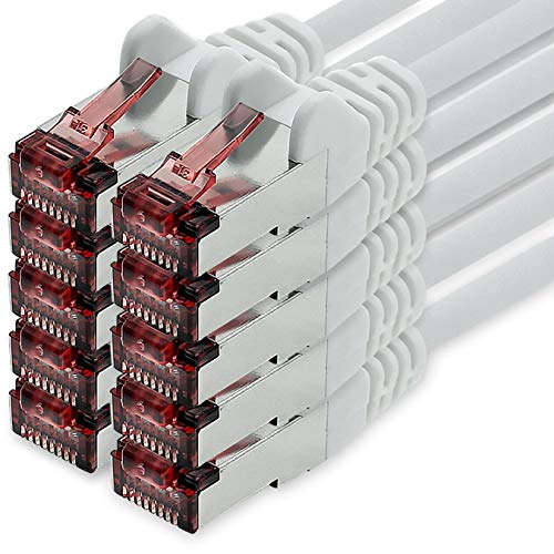 Netzwerkkabel Cat.6 2m weiß - 10 x Ethernetkabel Lankabel Cat6 Lan Netzwerk Kabel Sftp Pimf Patchkabel 1000 Mbit s von freiwerk