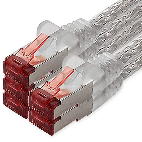 Netzwerkkabel Cat.6 5m transparent - 5 x Ethernetkabel Lankabel Cat6 Lan Netzwerk Kabel Sftp Pimf Patchkabel 1000 Mbit s von freiwerk