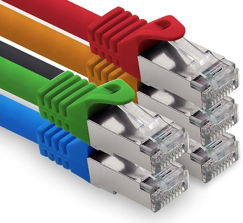 freiwerk 0,5m - 5 Farben 02 CAT.7 Netzwerkkabel Lan Ethernet Patch Kabel S-FTP LSZH PIMF 10GB s RJ45 Stecker Cat6a von freiwerk