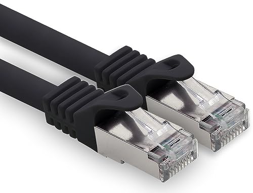 freiwerk 5,0m - schwarz - 1 Stück CAT.7 Netzwerkkabel Lan Ethernet Patch Kabel S-FTP LSZH PIMF 10GB s RJ45 Stecker Cat6a von freiwerk