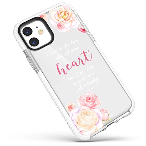 Schutzhülle für iPhone 12/iPhone 12 Pro, Bibelversen, rosa Blumen, Mädchen, Frauen, Zitate, inspirierende Sprichwörter 3:5, trendig, weich, Design, Hülle kompatibel mit iPhone 12 Pro/iPhone 12 von frepstudio