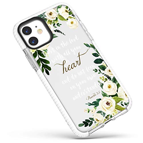 /iPhone 12 Pro, transparent, Bibelversen, Zitate, christliche Sprichwörter, 3:5, Blumen, Blumen, Rosen, Mädchen, Frauen, weiche mit Design, kompatibel mit /iPhone 12 von Frepstudio