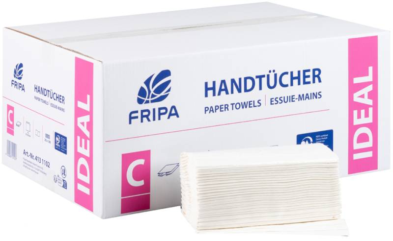 Fripa Handtuchpapier IDEAL, 250 x 330 mm, C-Falz, hochweiß von fripa