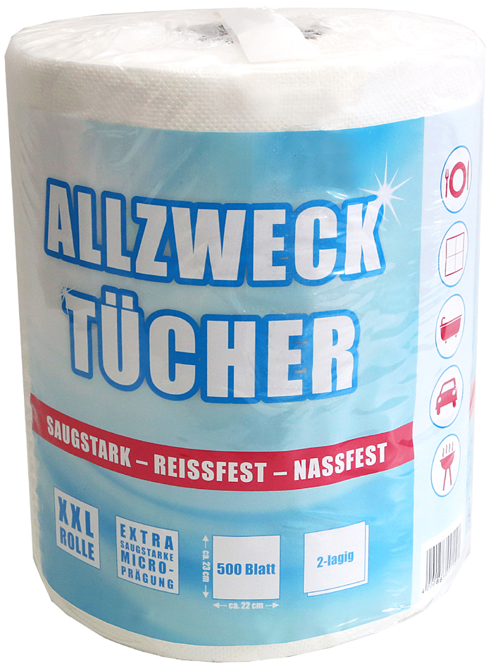 Fripa Tissue Allzweck-Reinigungstücher, weiß, auf Rolle von fripa