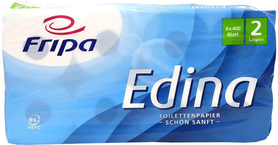 Fripa Toilettenpapier Edina, 2-lagig, hochweiß von fripa