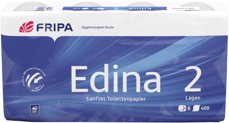 Fripa Toilettenpapier Edina, 2-lagig, hochweiß von fripa