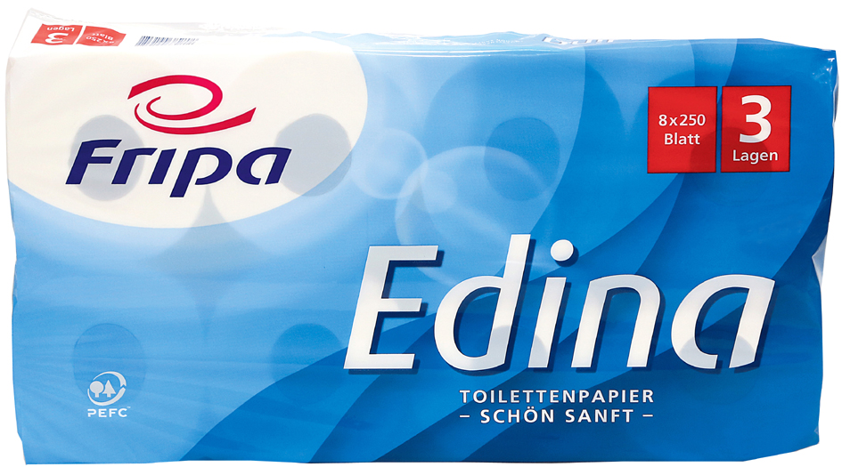 Fripa Toilettenpapier Edina, 3-lagig, hochweiß von fripa