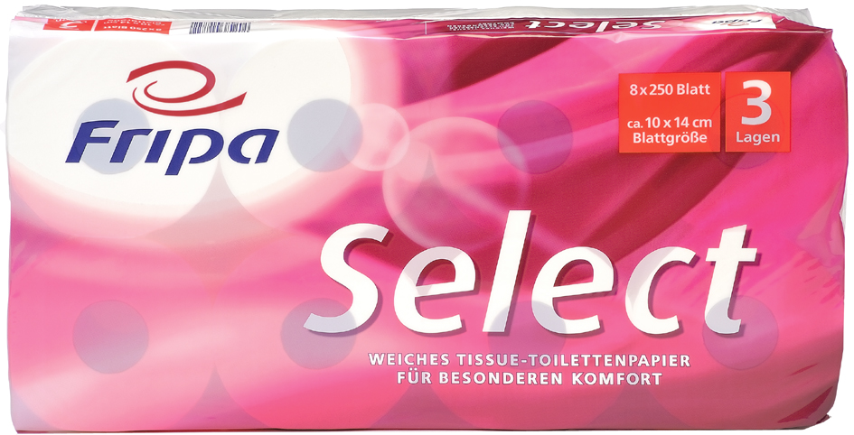 Fripa Toilettenpapier Select, 3-lagig, hochweiß von fripa