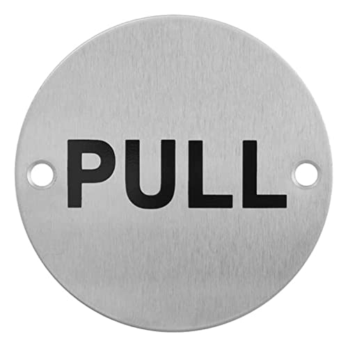 Schild mit Aufschrift "Pull", Edelstahl, 76 mm, Sicherheitsschild mit Befestigungen von frisco (u.k.) sales limited