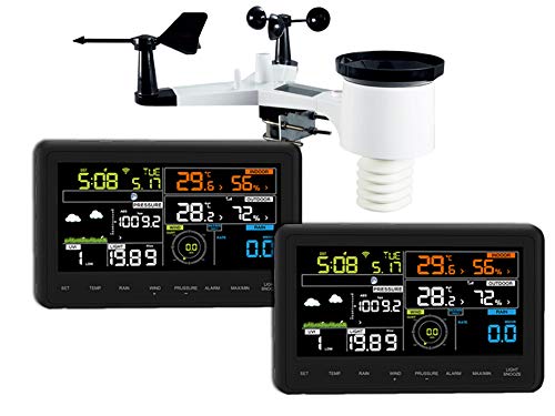 Profi Funk Wetterstation Froggit WH3000 SE PRO TWIN (2 Displays) - WiFi Internet Wetterstation Farbdisplay, Wunderground, App von froggit