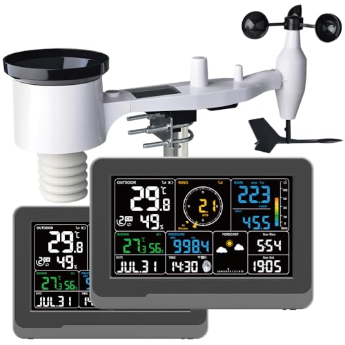 froggit WH5000 TWIN (2 Displays) 7-In-1 WiFi Internet Funk-Wetterstation von froggit