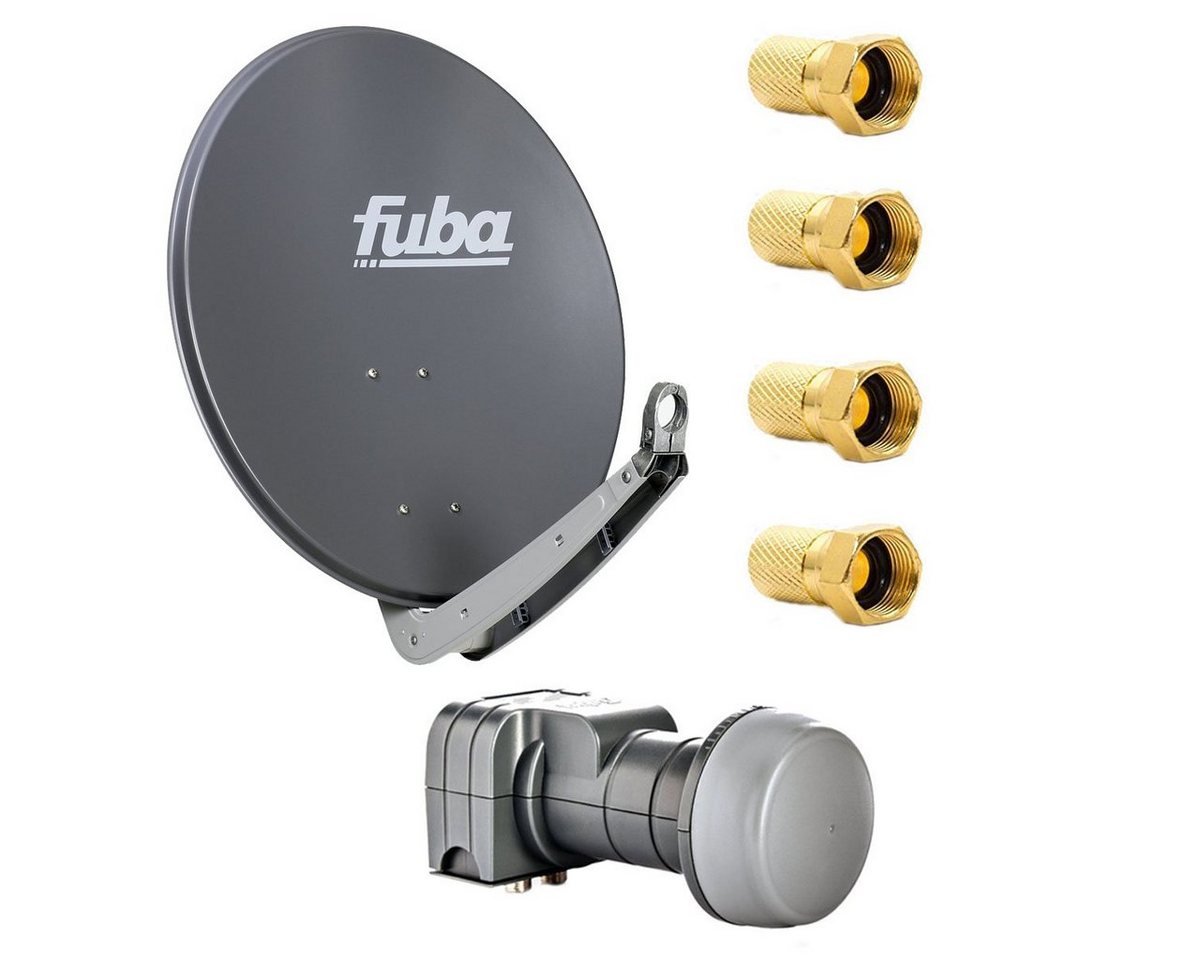 fuba DAA 650 A Anthrazit Satellitenantenne 65cm DEK 217 Twin LNB F-Stecker SAT-Antenne von fuba