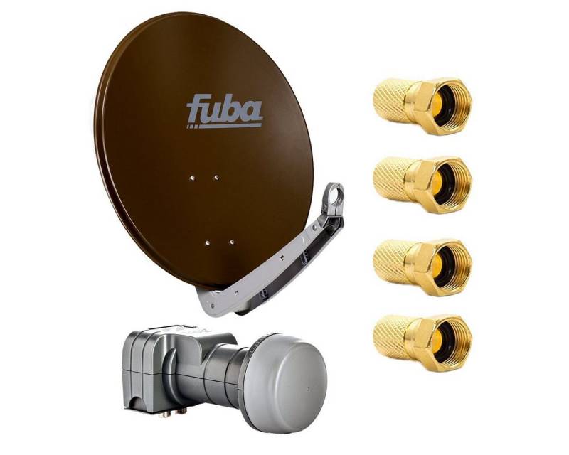 fuba DAA 650 B Satellitenantenne 65 cm Aluminium Braun DEK 217 Twin LNB SAT-Antenne von fuba