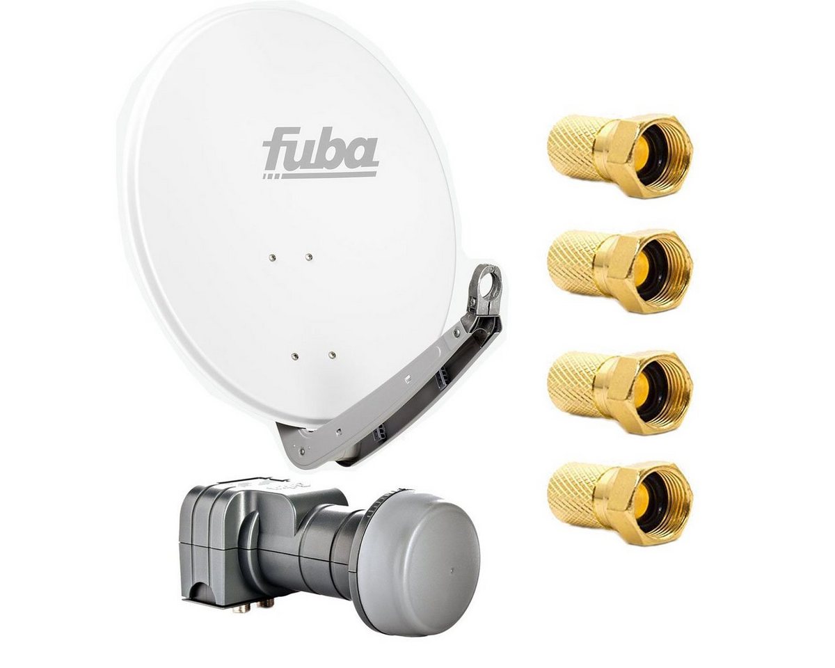 fuba DAA 650 W Sat Antenne Alu Weiß DEK 217 Twin-LNB HDTV 4K 8x F-Stecker SAT-Antenne von fuba