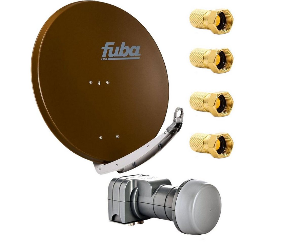 fuba DAA 780 B Satellitenantenne 78 cm Alu Braun DEK 217 Twin LNB Stecker SAT-Antenne von fuba