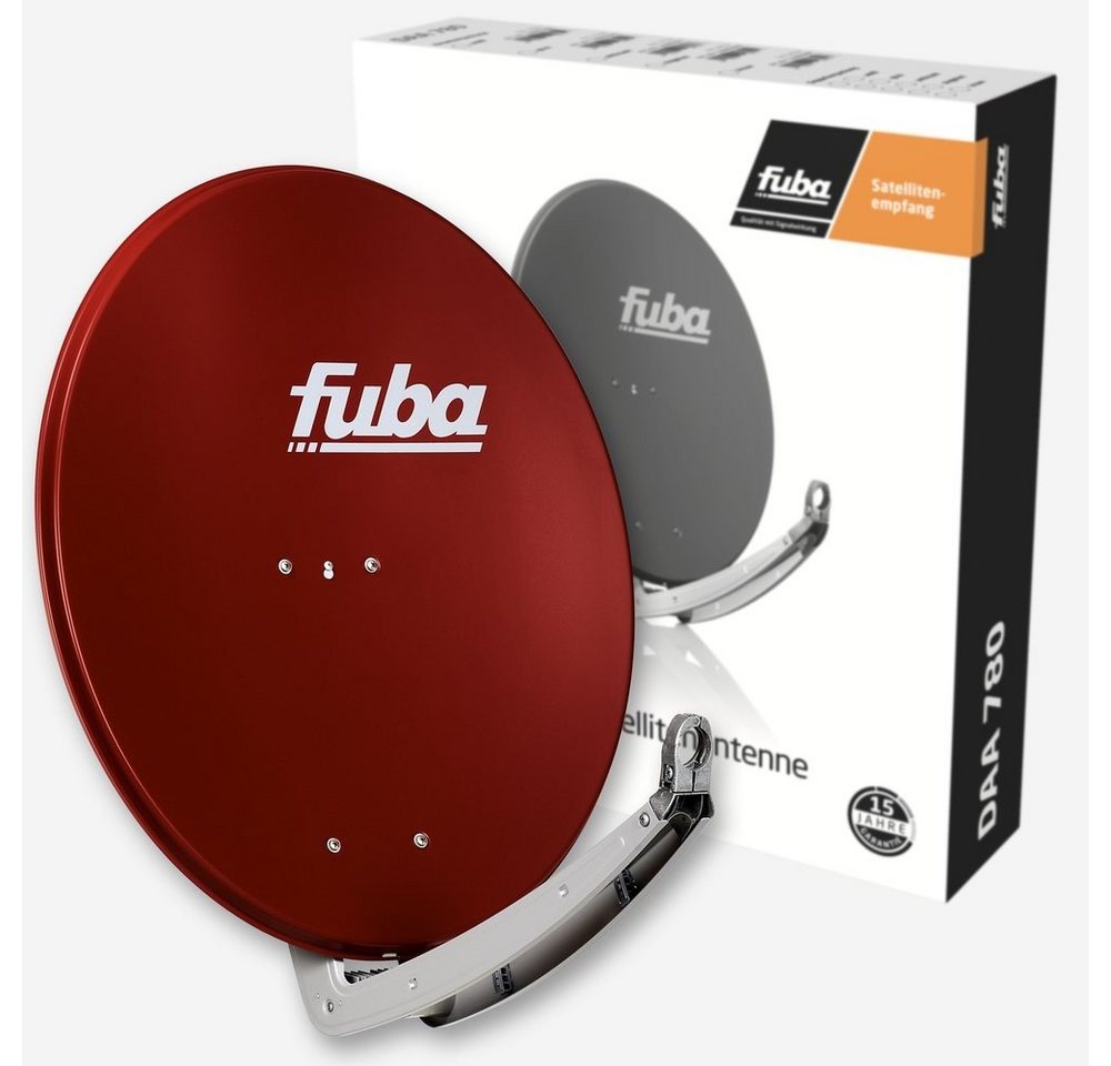 fuba DAA 780 R Satellitenantenne 78 cm Aluminium Ziegelrot SAT-Antenne von fuba