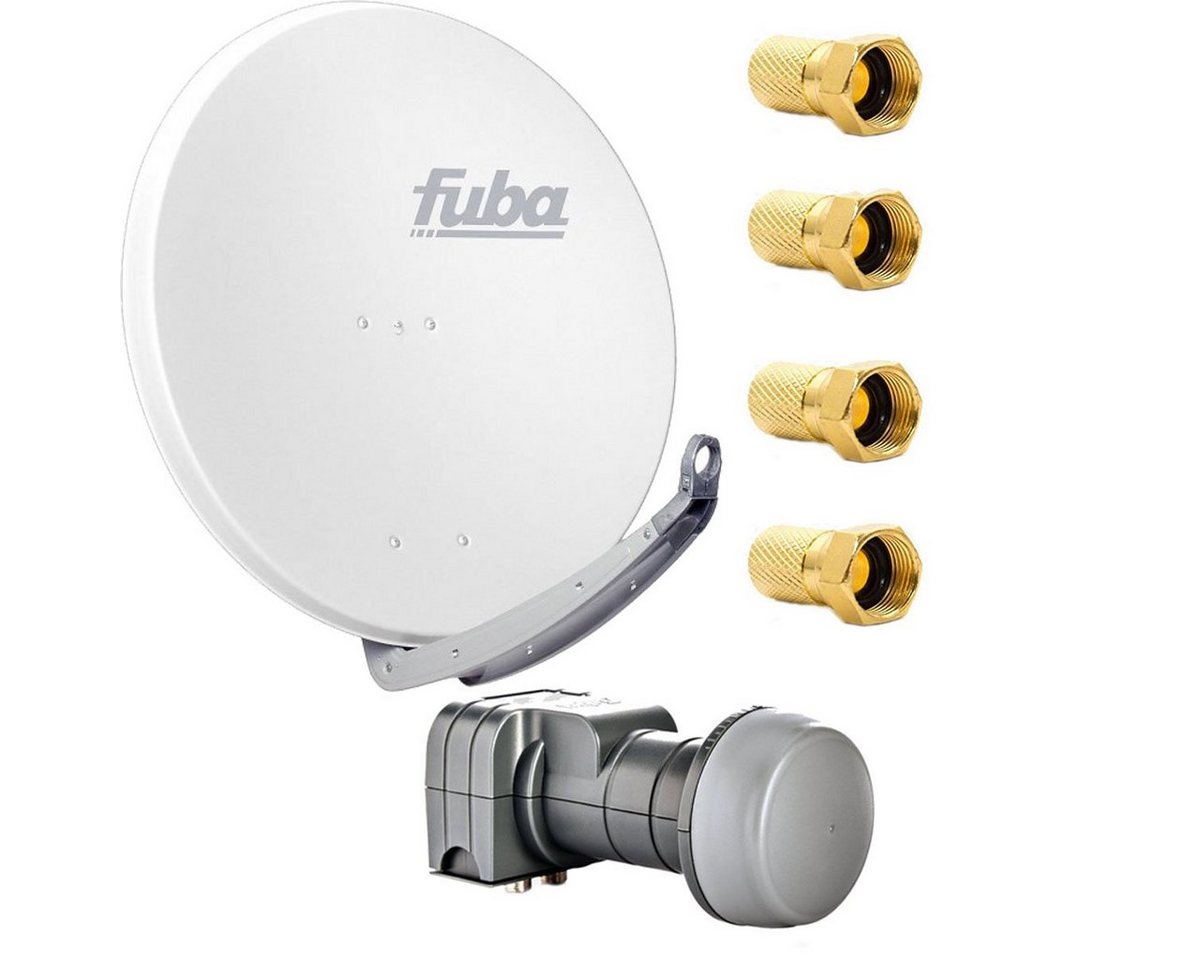 fuba DAA 780 W Satellitenantenne 78cm Alu Weiß DEK 217 Twin LNB HDTV SAT-Antenne von fuba