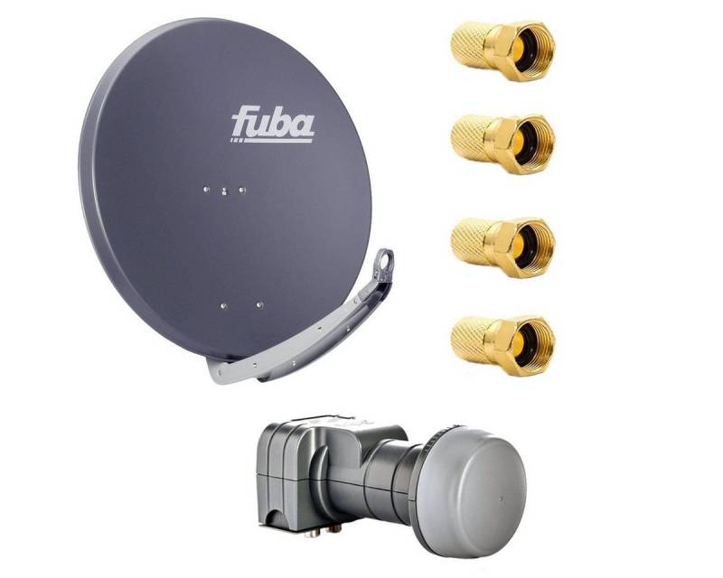 fuba DAA 850 A Antenne 85 cm Alu Anthrazit DEK 217 Twin LNB 4 F-Stecker SAT-Antenne von fuba