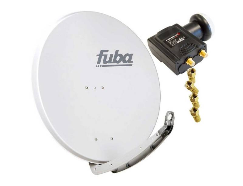 fuba DAA 850 G Satellitenantenne Aluminium Grau PremiumX DELUXE Twin LNB SAT-Antenne von fuba