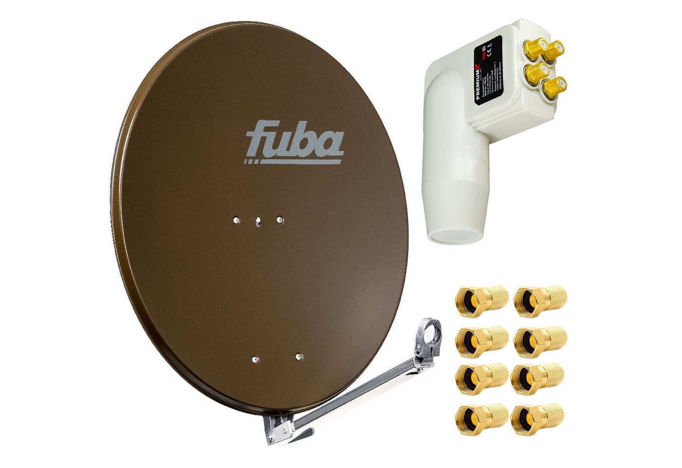fuba DAL 800 B Satellitenantenne 80cm + PremiumX LNB Quad + 8x F-Stecker SAT-Antenne fuba DAL 800 B Satellitenantenne 80cm + PremiumX LNB Quad + 8x F-Stecker SAT-Antenne von fuba