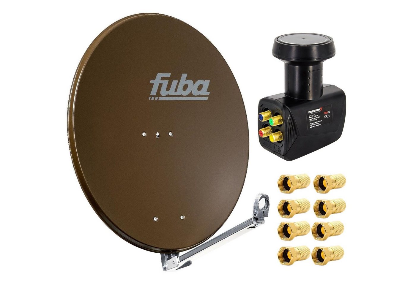 fuba DAL 800 B Satellitenantenne Alu Braun 80cm LNB Quad SAT 8x F-Stecker SAT-Antenne fuba DAL 800 B Satellitenantenne Alu Braun 80cm LNB Quad SAT 8x F-Stecker SAT-Antenne von fuba