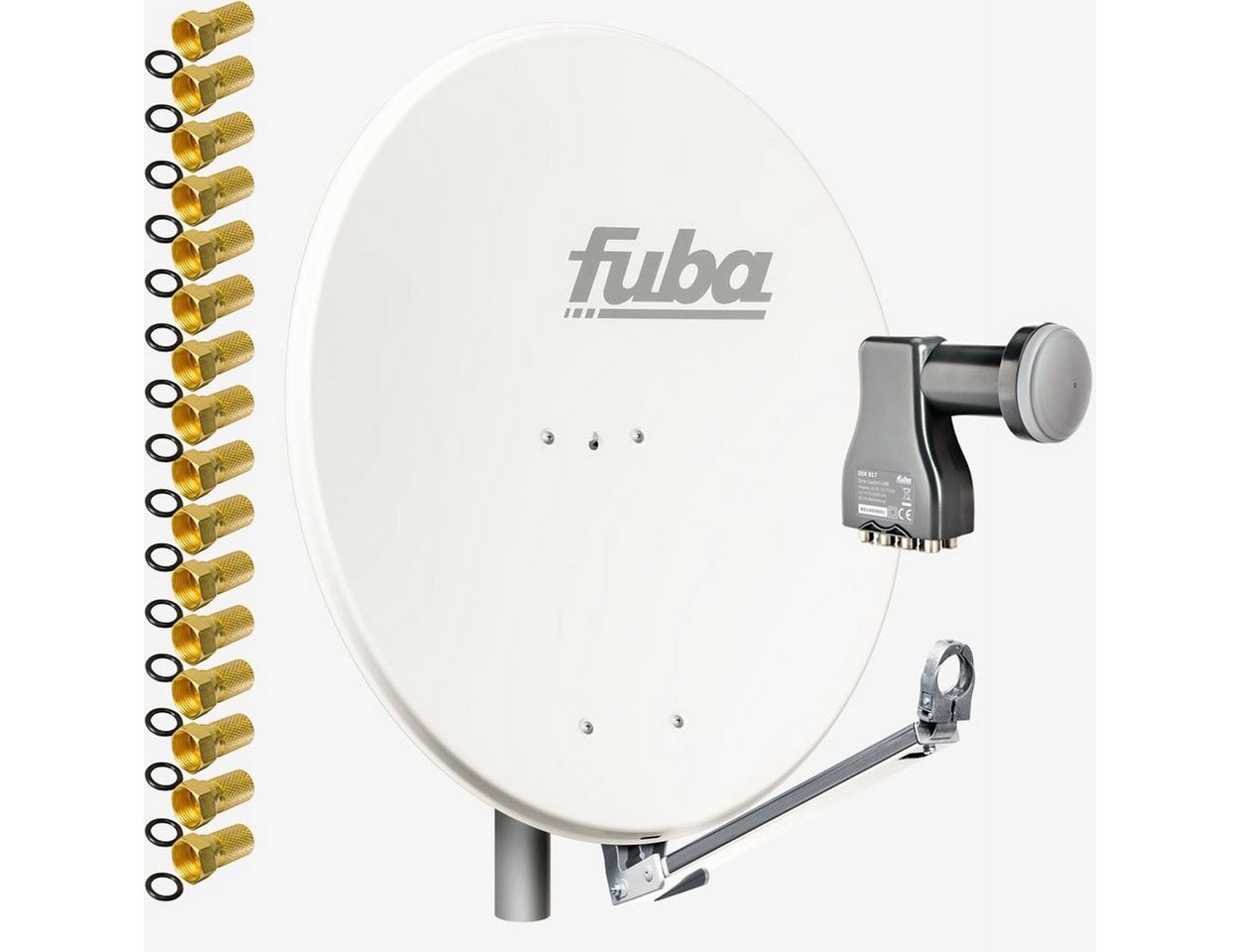 fuba DAL 808 W Sat Satelliten Anlage Schüssel Octo LNB DEK 817 8 Teilnehmer SAT-Antenne von fuba
