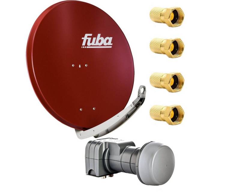 fuba Digital Sat Anlage DAA 850 R 85 cm Alu Rot DEK 217 Twin LNB SAT-Antenne von fuba