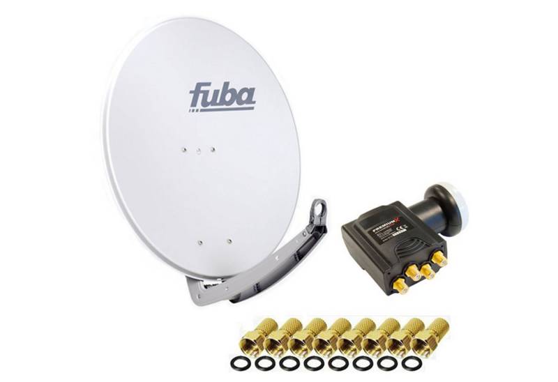 fuba Fuba Antenne 74x84 cm Alu Grau DAA 780 + DELUXE Quad LNB 0,1 dB SAT-Antenne von fuba
