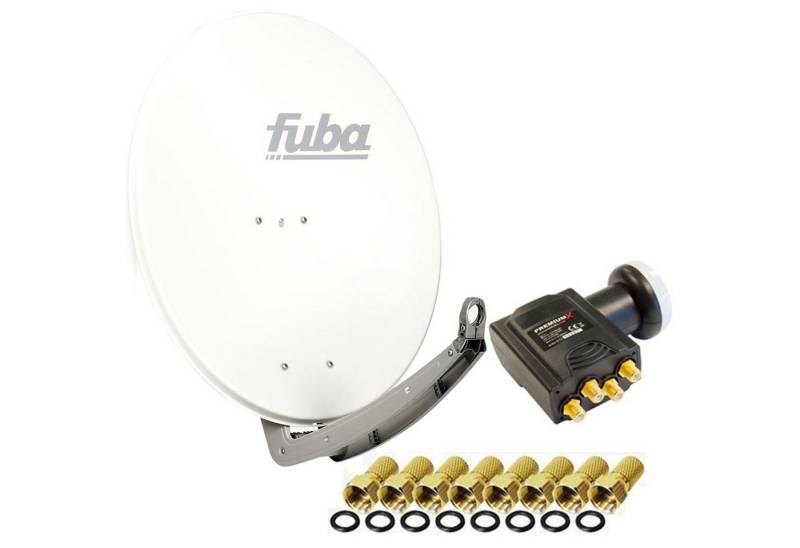 fuba Fuba Antenne 74x84cm Alu Weiß DAA 780 W DELUXE Quad LNB 0,1 dB SAT-Antenne von fuba