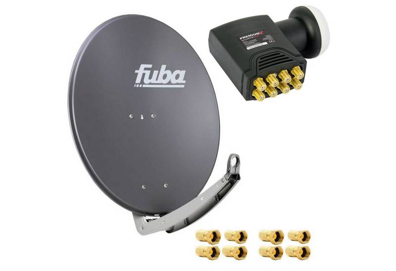 fuba Fuba DAA 780 A Satellitenantenne Alu Anthrazit HDTV 4K DELUXE Octo LNB SAT-Antenne von fuba
